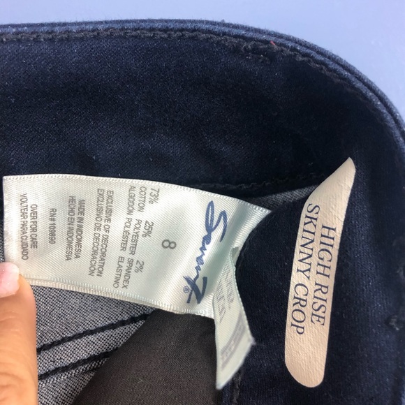 Seven7 Dark Denim Skinny Ankle Cropped Jeans - Picture 6 of 6